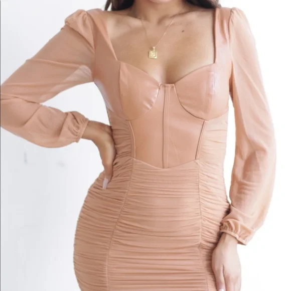 Dresses | Nude Leather Corset Dress | Poshmark Dresses | Nude Leather Corset Dress | Poshmark